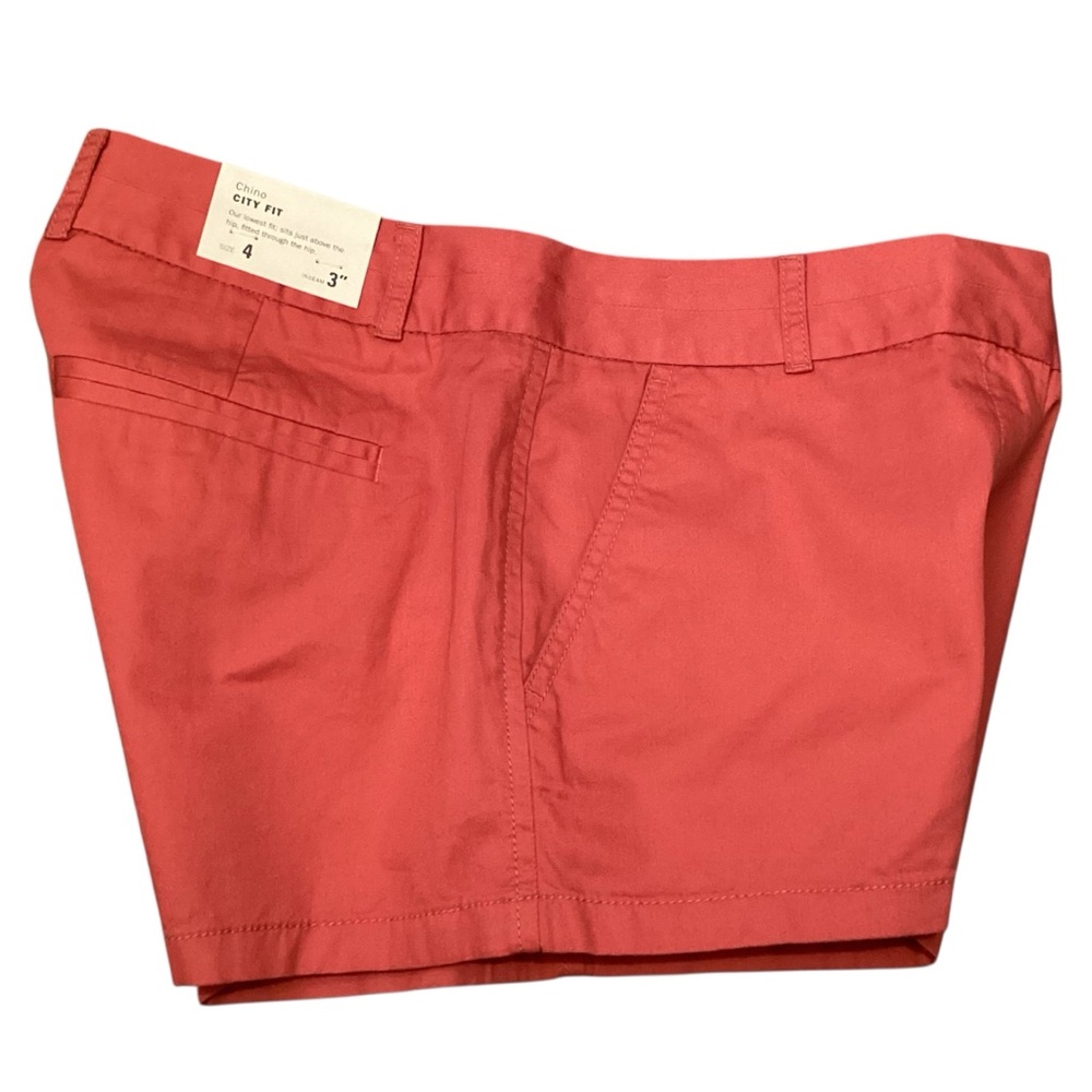 J. Crew City Fit Cotton Chino Broken In Shorts, Size 4‎ Style 36234 Sienna NEW